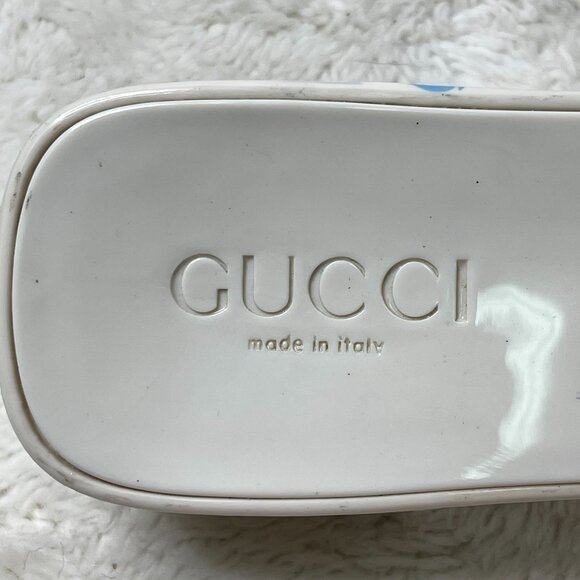 GUCCI Women's White Heeled Square Toe Slide Sandals Shoes Size 40 - Picture 4 of 14